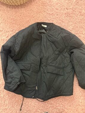 Black Quilted Zip-Front women’s Jacket
